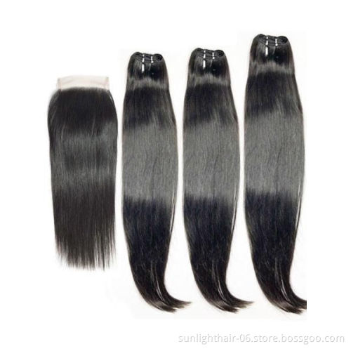 Sunlight Burmese Bundles Studio Vietnamese Raw Attachment Weave 12a Silk Closure 13x4 11a Grade Peruvian Hair